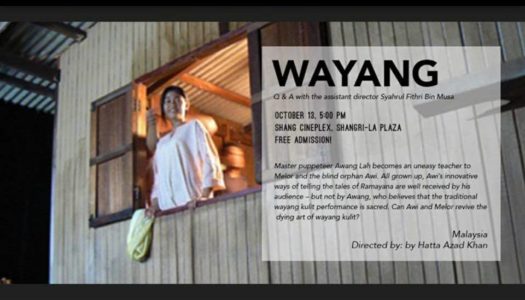 AWARD WINNING ‘WAYANG’ & ‘JAGAT’ FEATURED AT TINGIN ASEAN FILM FESTIVAL 2017