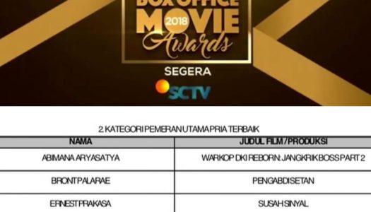 BRONT PALARAE TERIMA PENCALONAN AKTOR TERBAIK DI INDONESIA BOX OFFICE MOVIE AWARDS 2018 (IBOMA 2018)